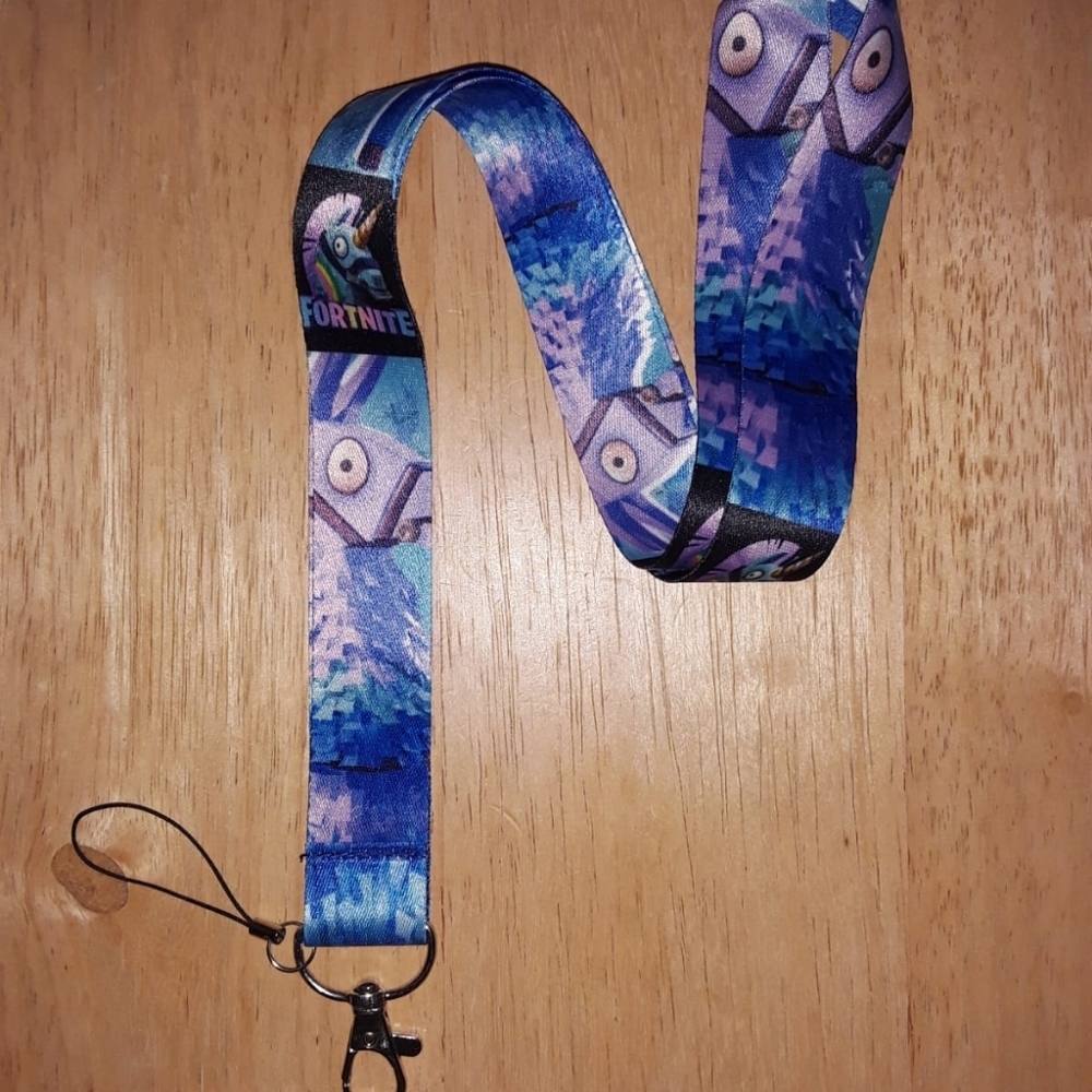 Popular Video Game Fortnite blue Lanyard and Clip